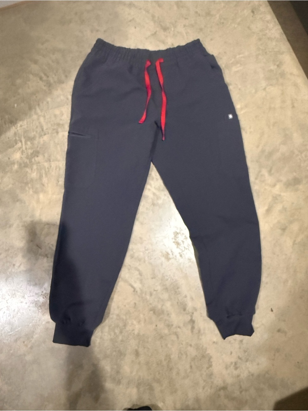 Figs Women's Grey scrub pant with Red Drawstring
